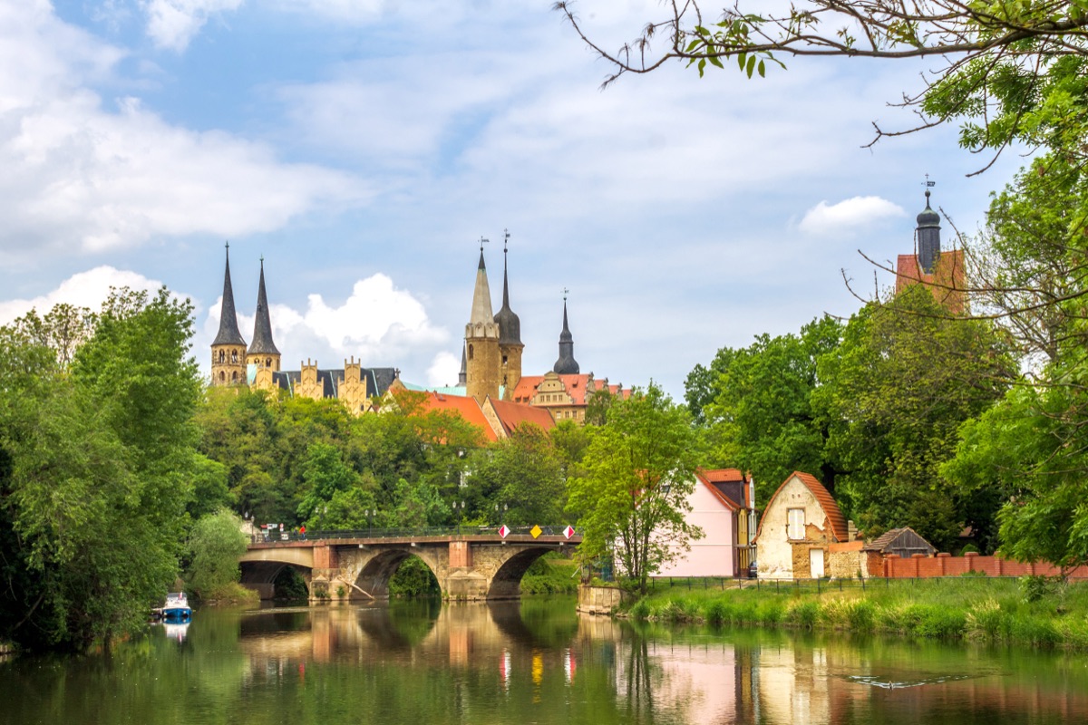 Stadtansicht von Merseburg mit Dom und Saalebrücke
